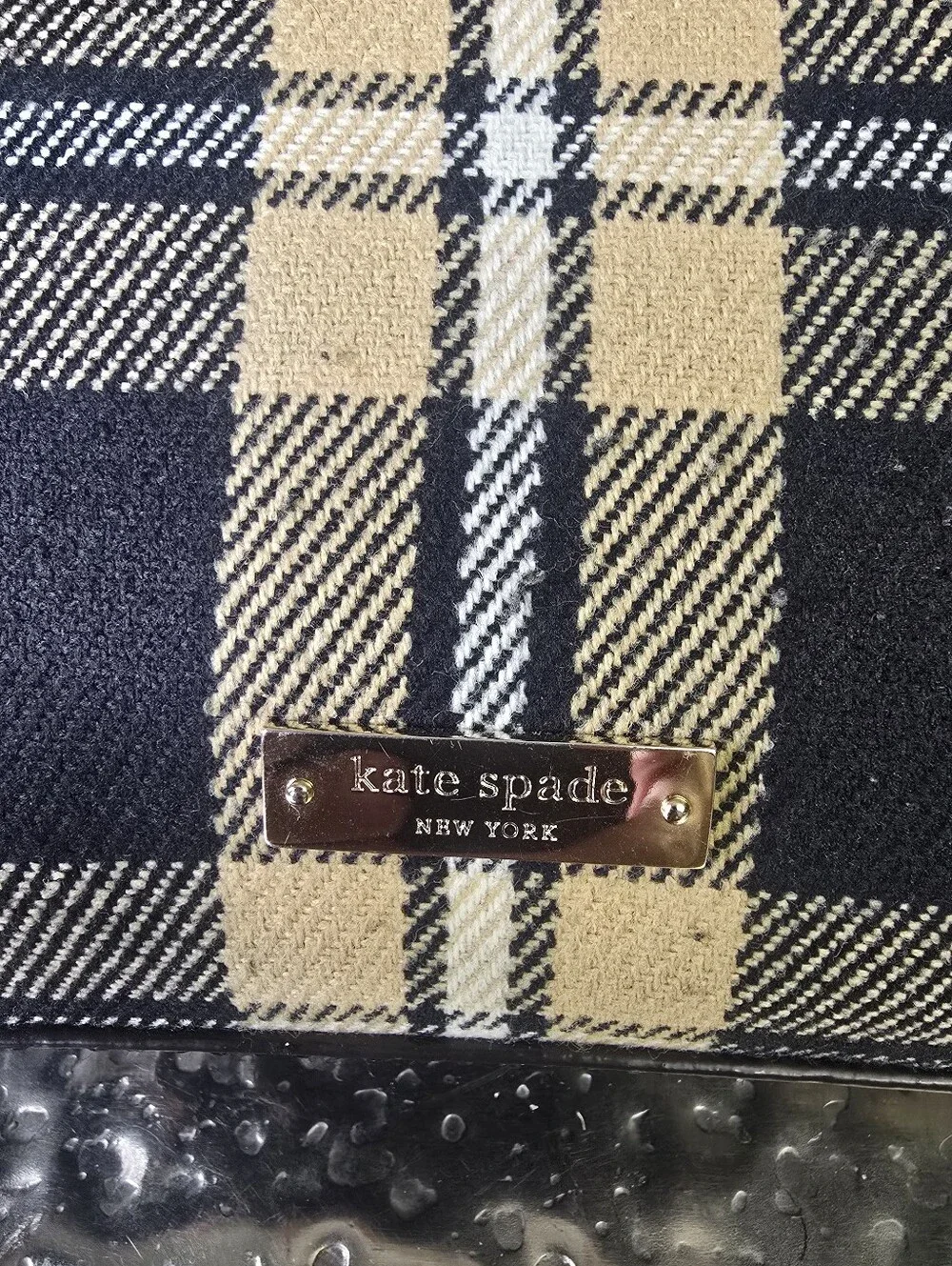 Vintage Kate Spade Pristine Wool Plaid Crossbody Bag Rare Script Lining Y2K